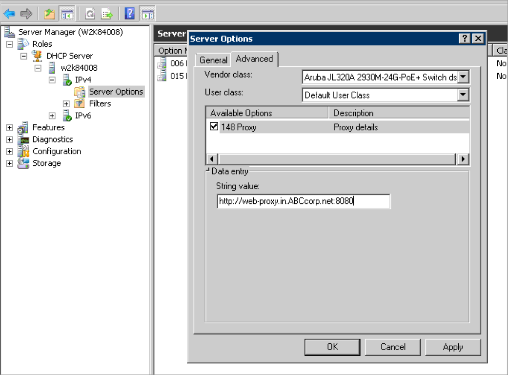 e Proxy Configuration