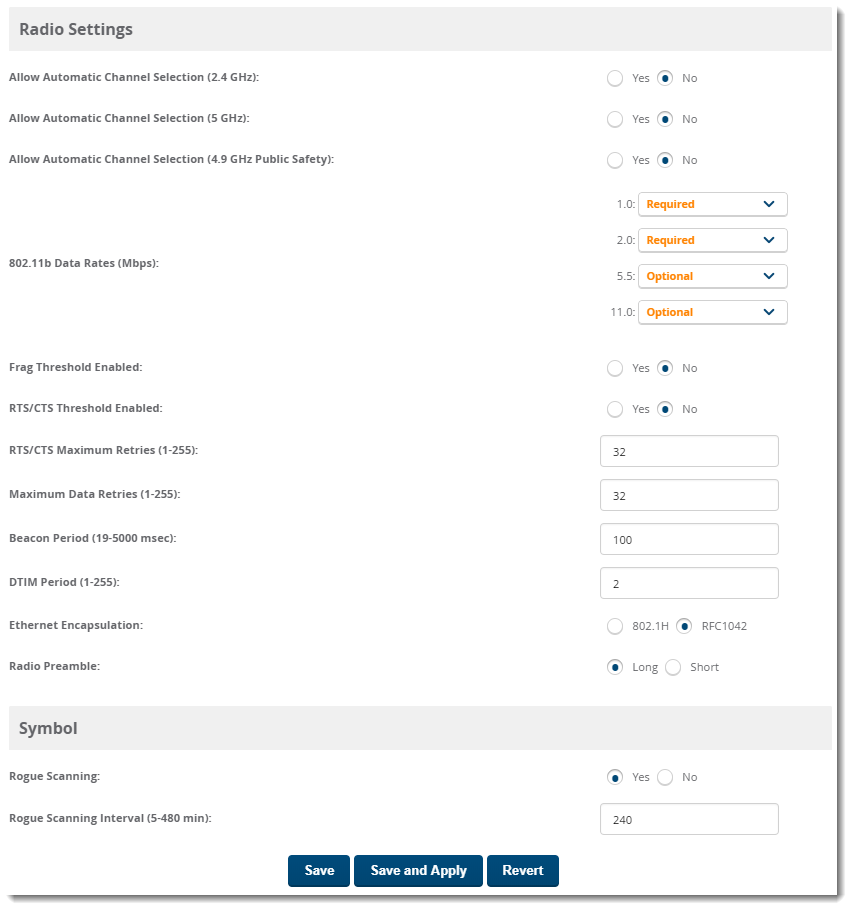 Configuring Radio Settings for Device Groups