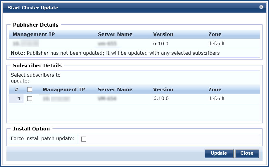 Updating the Cluster