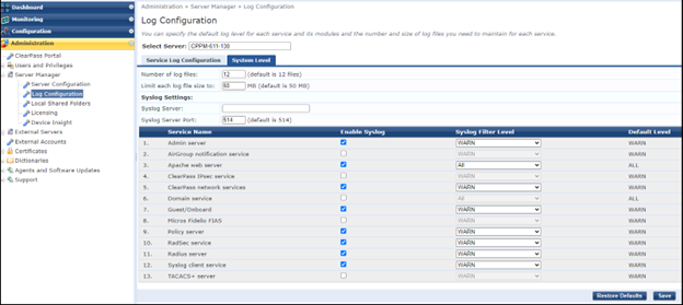 Baseline Setup Requirements