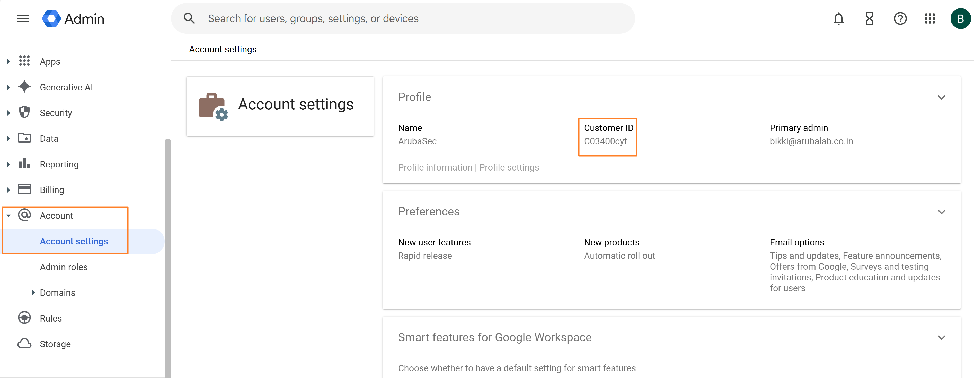 Copying customer ID