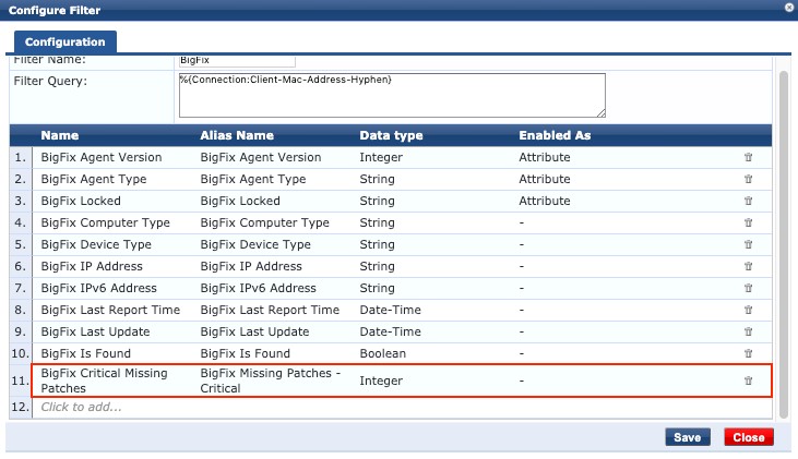 Authentication Source-Attribute Filters modified