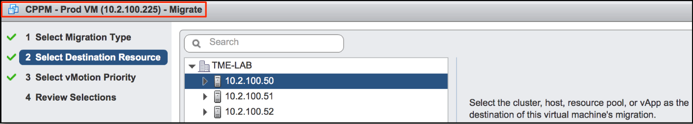 Choose	 the	 Destination	 ESXi	 server