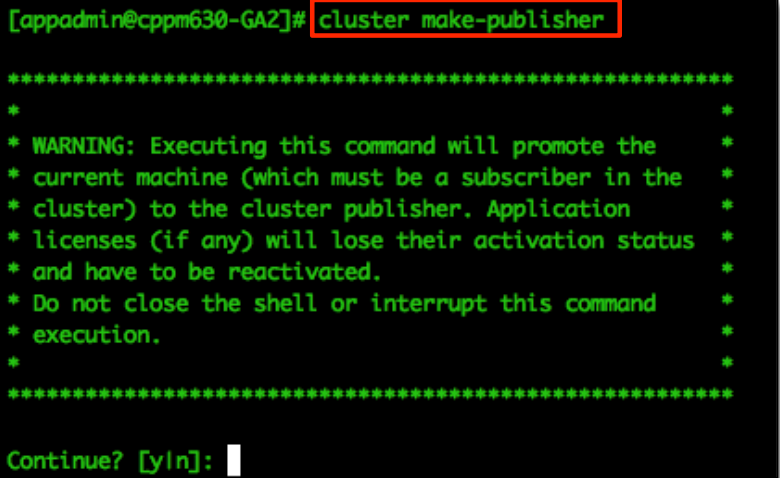 Manually	 promoting	 a	 Subscriber	 to	 a	 Publisher	 from	 the	 CLI