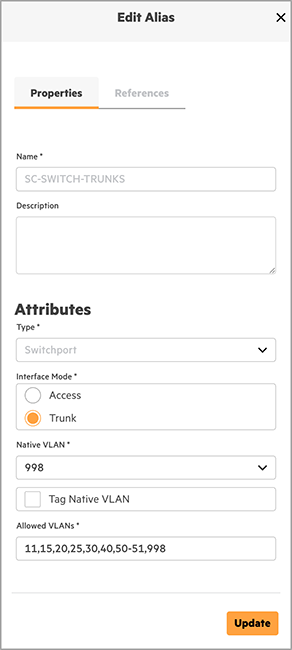 Port Profile Trunk Changed to VLAN 998