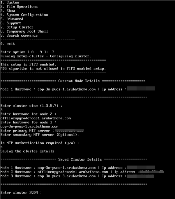 Setting Up the Cluster Using Command Line Interface